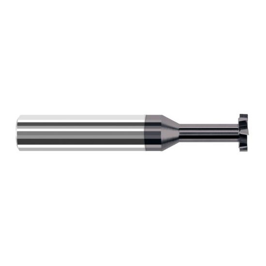 Harvey Tool 44360-C3 | 1/2" Diameter x 1/8" Width x 1/2" Shank 0.0050" Corner Radus AlTiN Coated Solid Carbide Staggered Tooth Keyseat Cutter